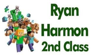 Personalised Rectangle Minecraft School Book Stickers