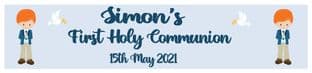 Personalised Red Hair Boy Communion Banner 3