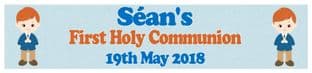 Personalised Red Hair Boy Communion Banner