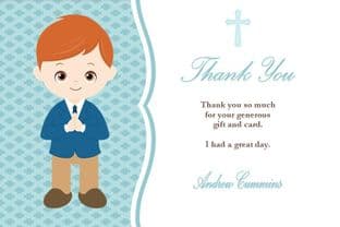 Personalised Red Hair Boy Thank You Card Design