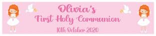 Personalised Red Hair Girl Communion Banner 2