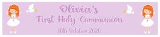 Personalised Red Hair Girl Communion Banner 3