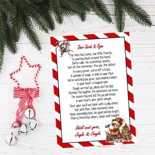 Personalised RED Mulitple Elves Goodbye Letter