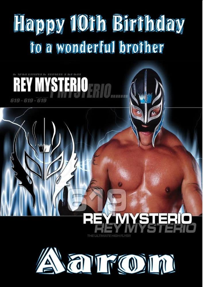 Personalised Rey Mysterio Birthday Card