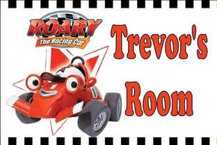 Personalised Roary the Racing Car Door Plaque