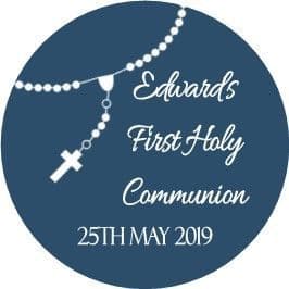 Personalised Rosary Beads Blue Communion Cake Topper