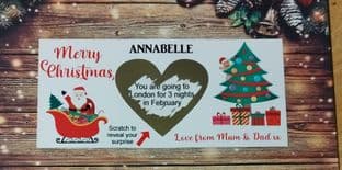Personalised Santa Gift Surprise Reveal Heart Scratch Card