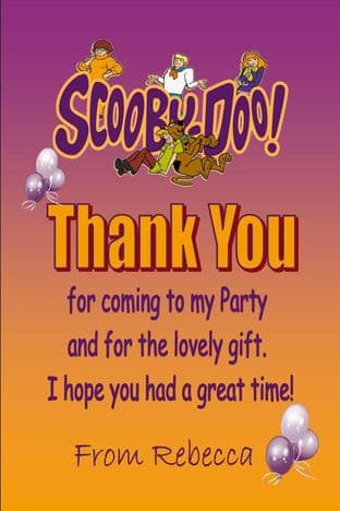 Personalised Scooby Doo Thank You Cards