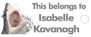 Personalised Shark Keyring School Bag Name Tag