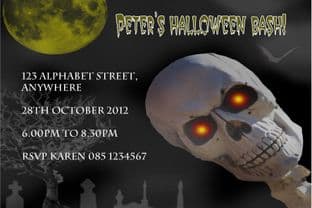 Personalised Skull Halloween Invitation