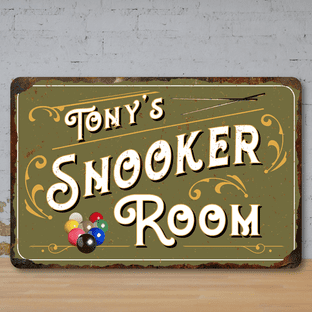 Personalised Snooker Faux Rusted Vintage Style Metal Sign