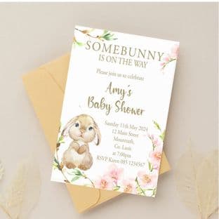 Personalised Somebunny Baby Shower Invitations
