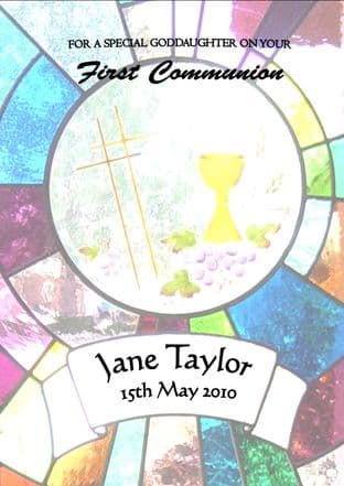 Personalised Stained Glass Window Communion Card