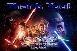 Personalised Star Wars Thank You Cards