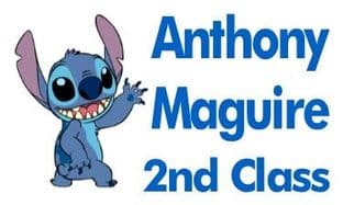 Personalised Stitch School Book Stickers Design 1