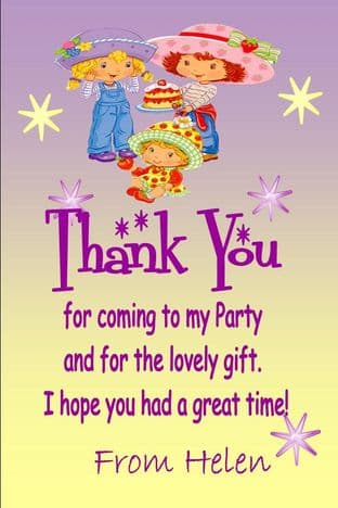 Personalised Strawberry Shortcake Thank You Cards