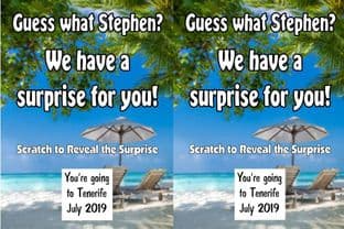 Personalised Sun Holiday Holiday Reveal Scratch Card