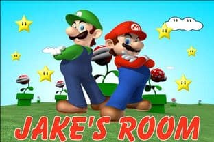 Personalised Super Mario Door Plaque Design 1