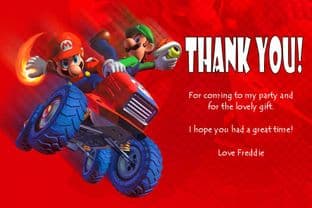 Personalised Super Mario Thank You Cards - Design 1