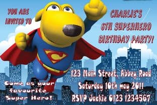Personalised Superhero Theme Invitations