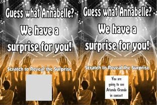 Personalised Surprise Concert Reveal Scratch Card