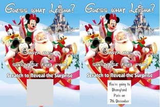 Personalised Surprise Disney Holiday Reveal Scratch Card From Santa