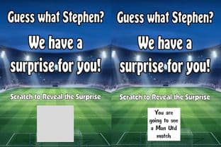 Personalised Surprise Football Match Reveal Scratch Card
