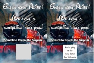 Personalised Surprise Harry Potter Tour Reveal Scratch Card