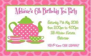 Personalised Tea Party Theme Invitations Design 3