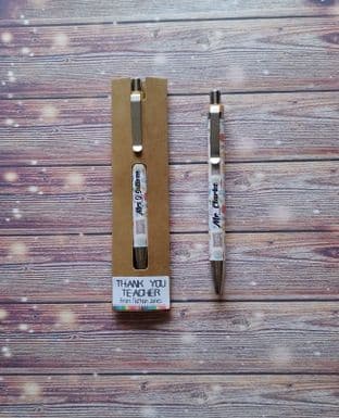 Personalised Teacher Sticker Wrap Pen