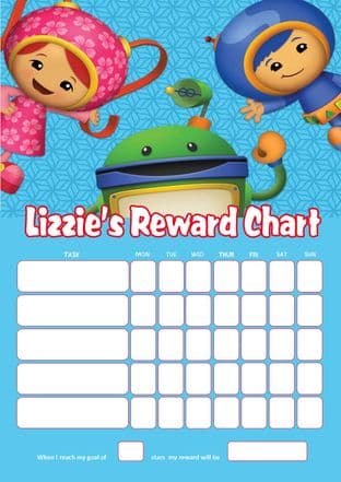 Personalised Team Umizoomi Reward Chart (adding photo option available)