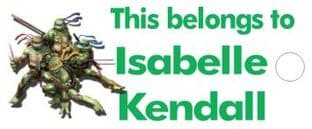 Personalised Teenage Mutant Ninja Turtles Keyring School Bag Name Tag