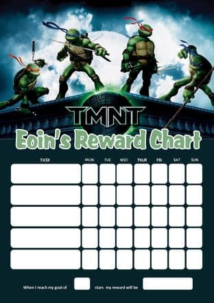 Personalised Teenage Mutant Ninja Turtles Reward Chart (adding photo option available)