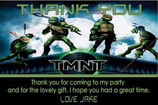 Personalised Teenage Mutant Ninja Turtles Thank You Cards