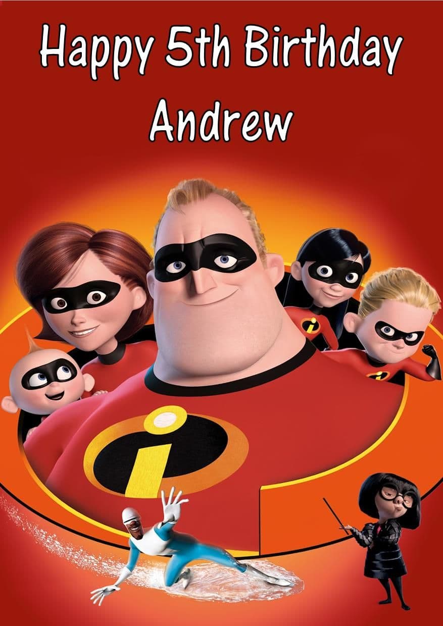 Personalised The Incredibles Birthday Card