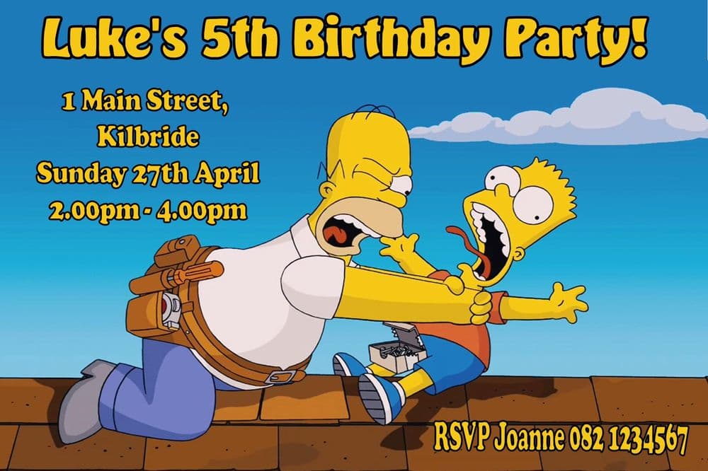 Personalised The Simpsons Invitations Design 2