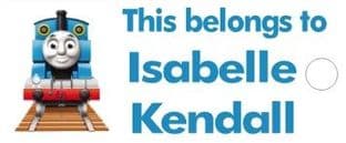 Personalised Thomas the Tank Engine Keyring School Bag Name Tag