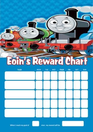 Personalised Thomas the Tank Engine Reward Chart (adding photo option available)