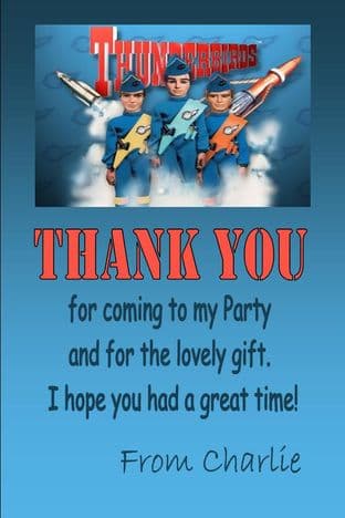Personalised Thunderbirds Thank You Cards