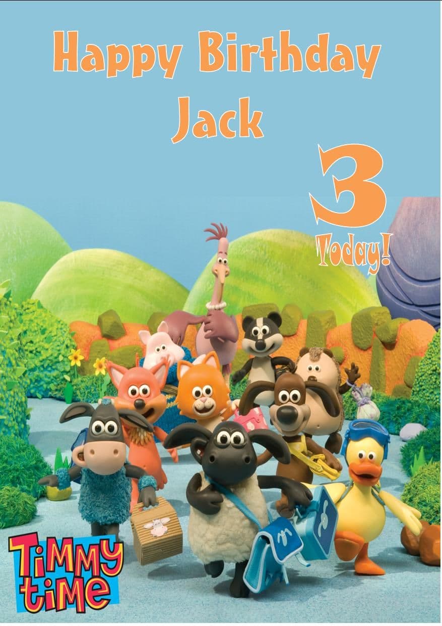 Personalised Timmy Time Birthday Card