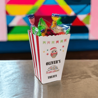 Personalised Toy Show Small Popcorn Box for Treats - Empty