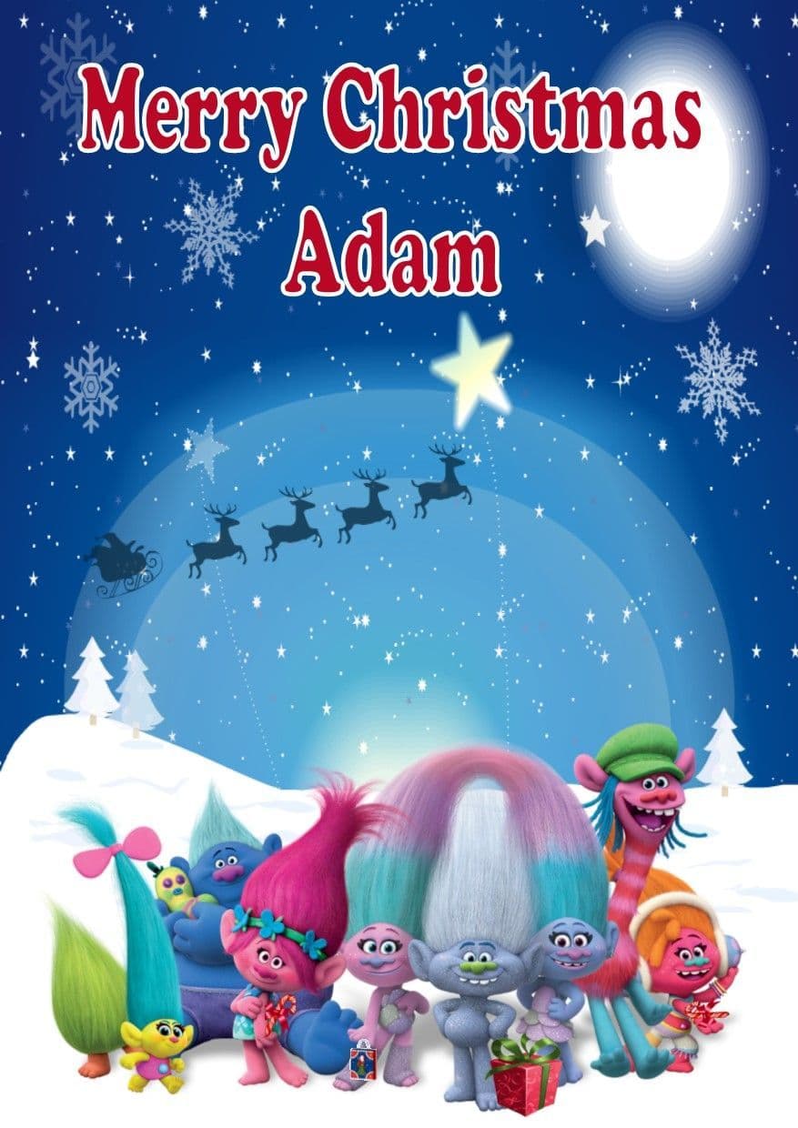 TROLL XMAS CARDS 4種 TROLL XMAS CARDS 4種 TROLLS Personalised Christmas Card - Trolls