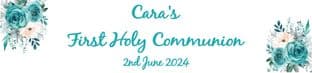 Personalised Turquoise Flower Communion Banner