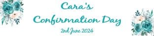 Personalised Turquoise Flower Confirmation Banner