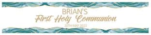 Personalised Turquoise & Gold Communion Banner