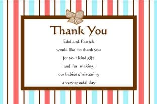 Personalised Twins Christening Thank You Cards