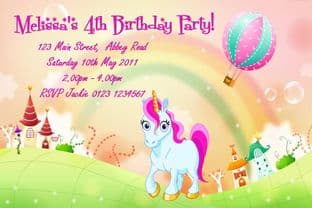 Personalised Unicorn Invitations
