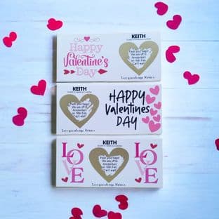 Personalised Valentine's Day Gift Surprise Reveal Heart Scratch Card