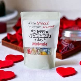Personalised Valentine's Day Treat Bag Pouch - Empty.