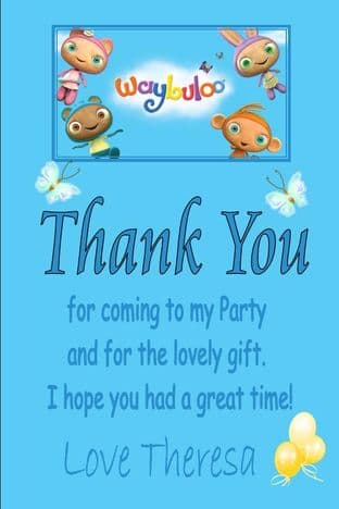 Personalised Waybuloo Thank You Cards